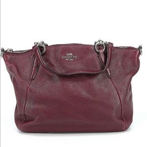 Burgundy/maroon Coach leather satchel bag